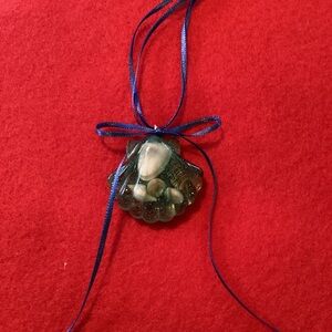 🎄Nautical Blue Shell Ornament with Ribbon